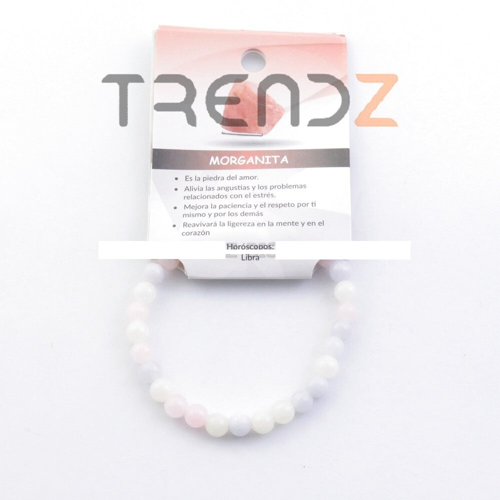 Pulsera Morganita minerales piedras bisuteria
