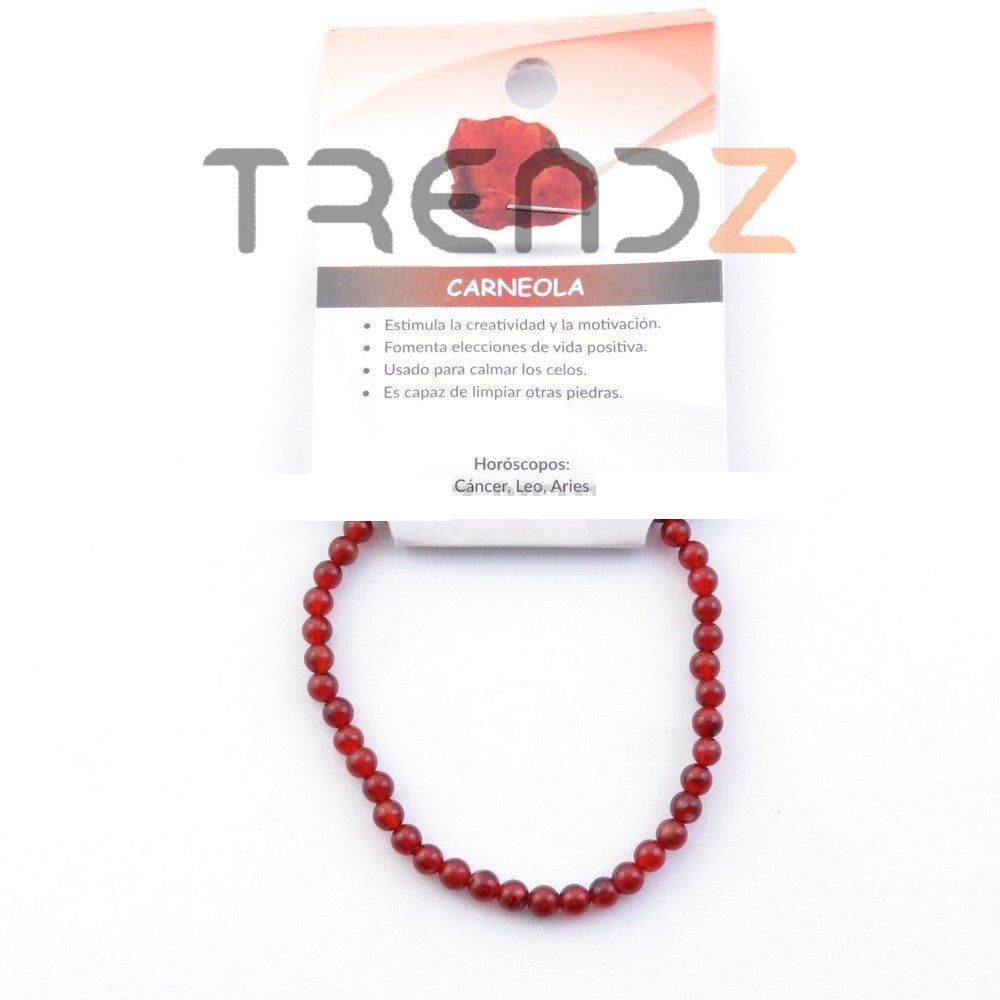 Pulsera elástica Carneola minerales