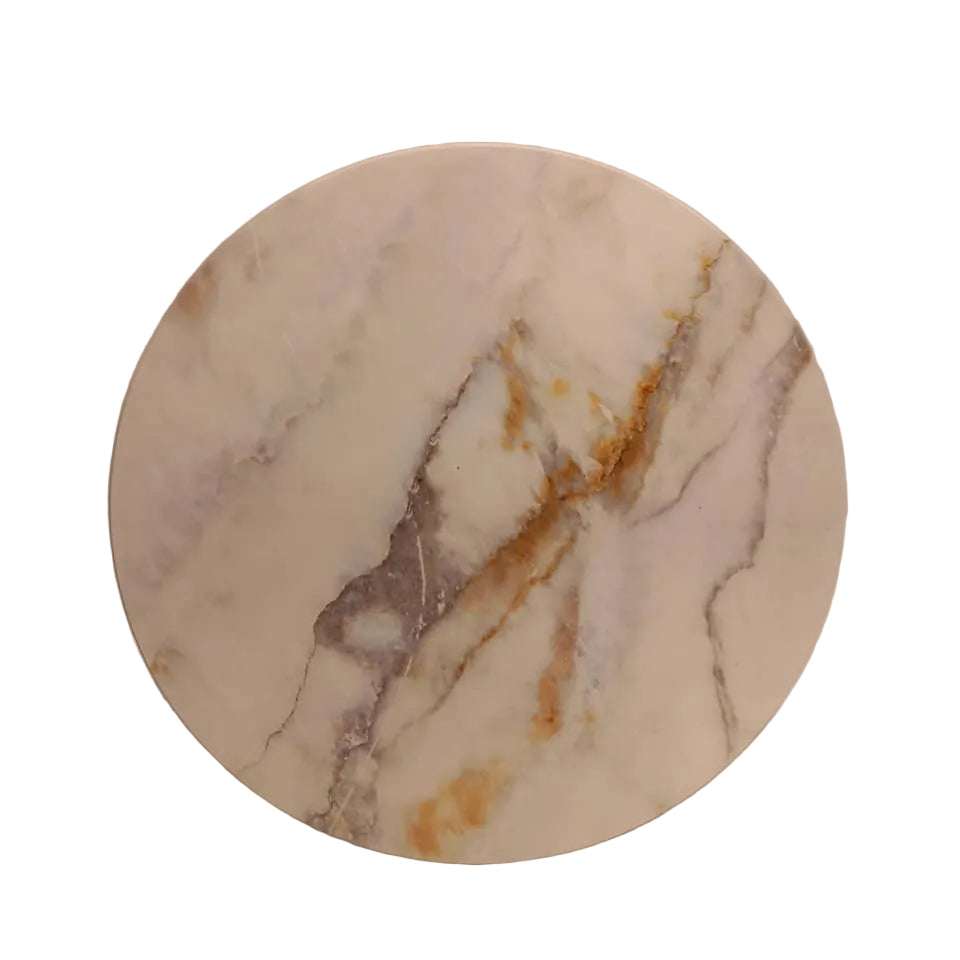 Mesa auxiliar con patas de madera efecto mármol