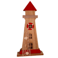 Faro rojo decorativo de madera, decoración marinera