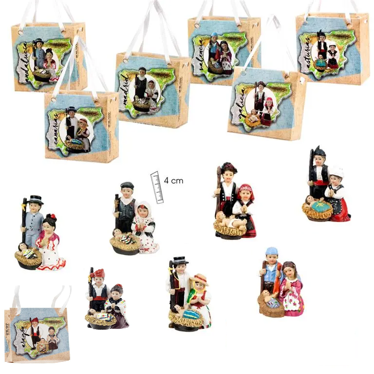 Pack de 7 mini Nacimientos regionales (4 cm)