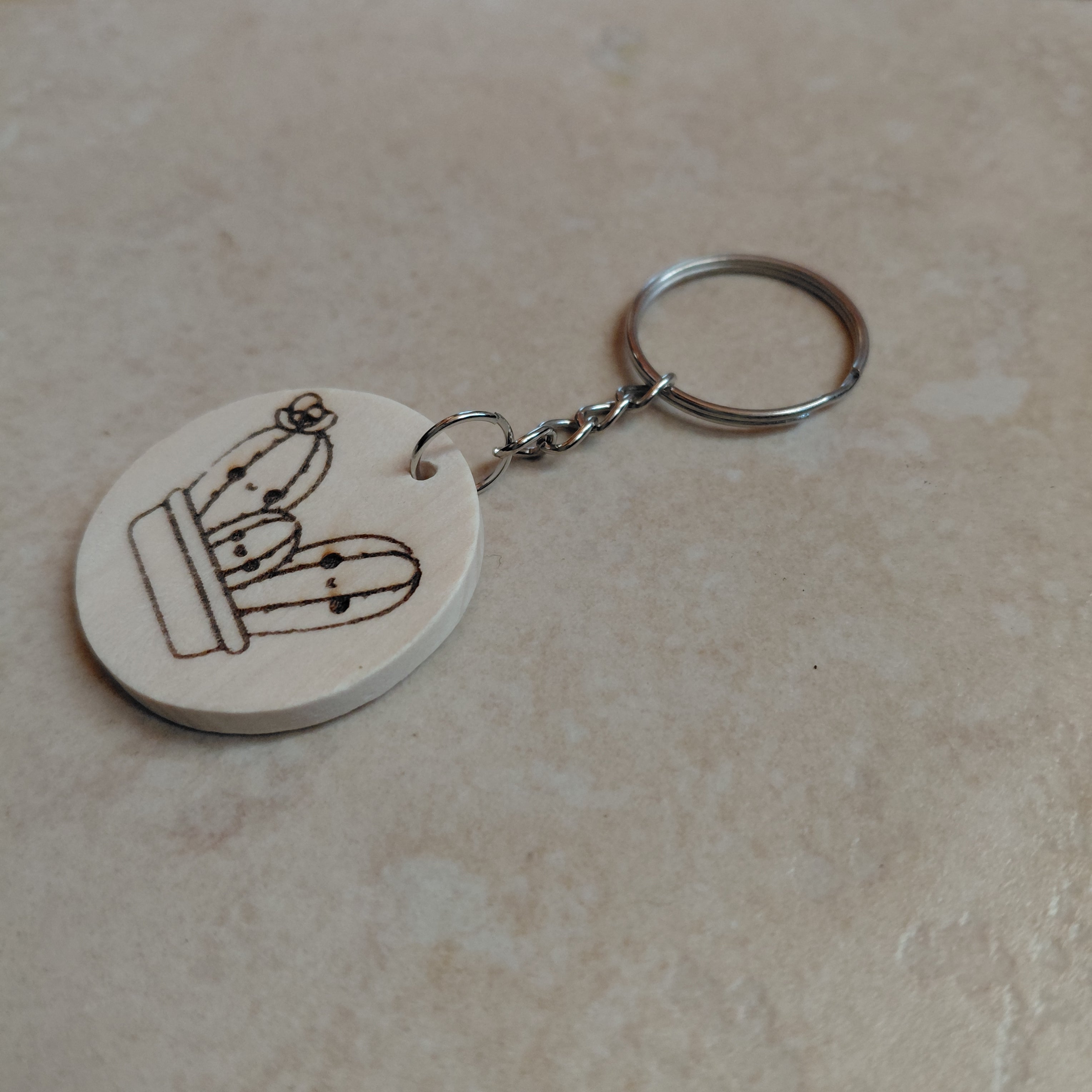 Llavero de madera grabado láser Cactus