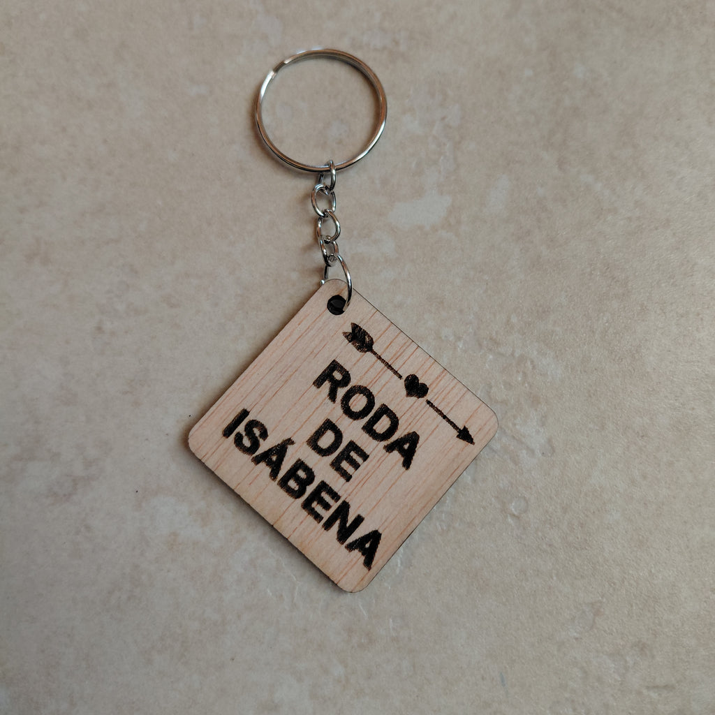 Llavero de madera grabado láser RODA DE ISÁBENA