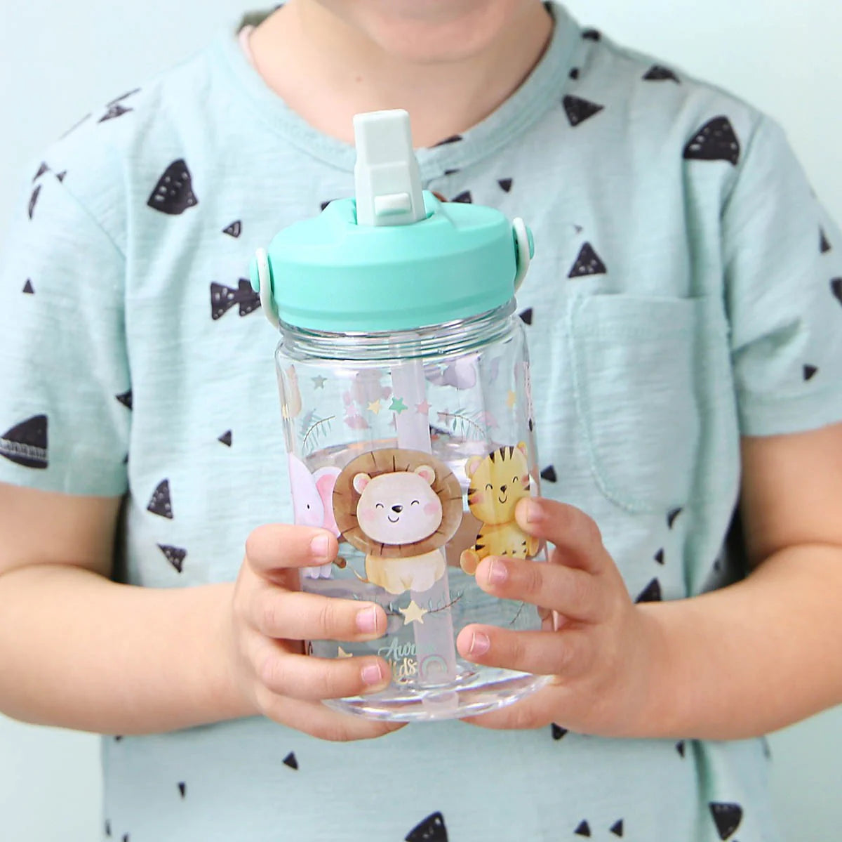 Botella infantil con pajita 350 ml tritán aura kids