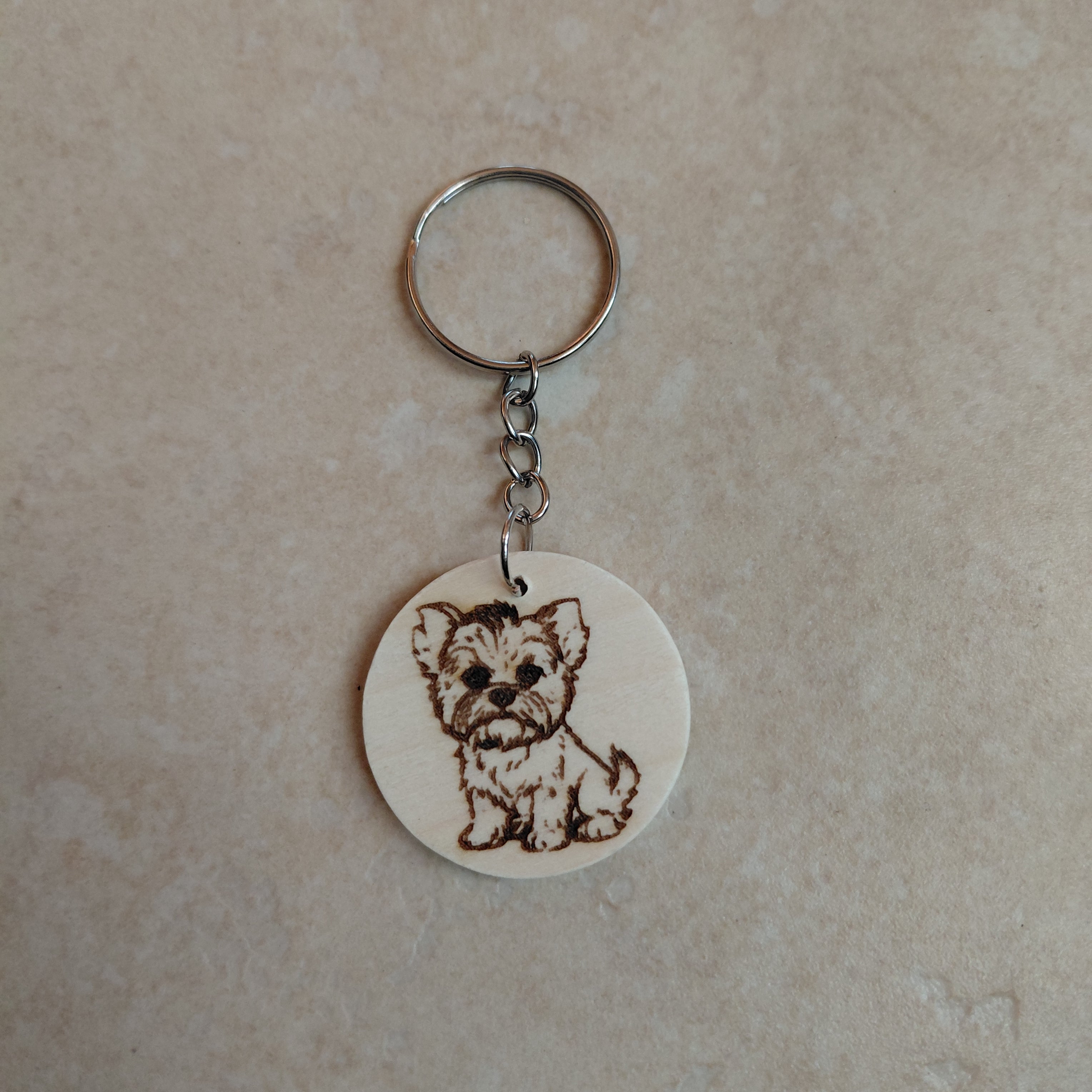 Llavero de madera grabado láser Yorkshire