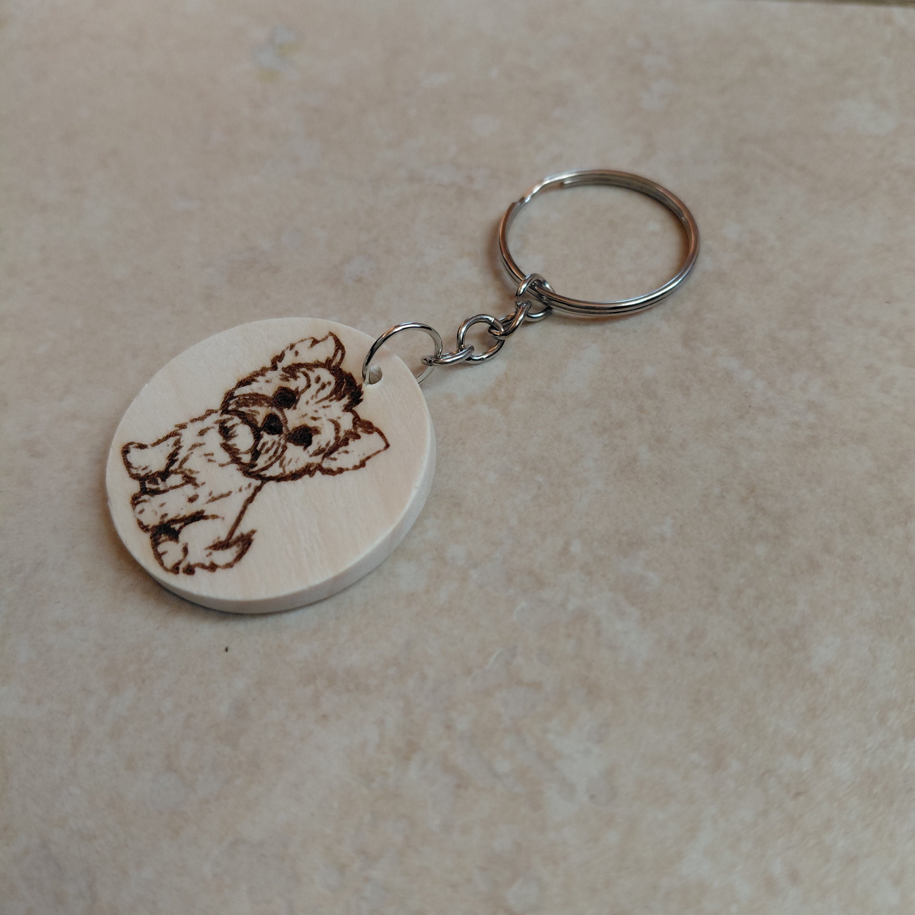 Llavero de madera grabado láser Yorkshire