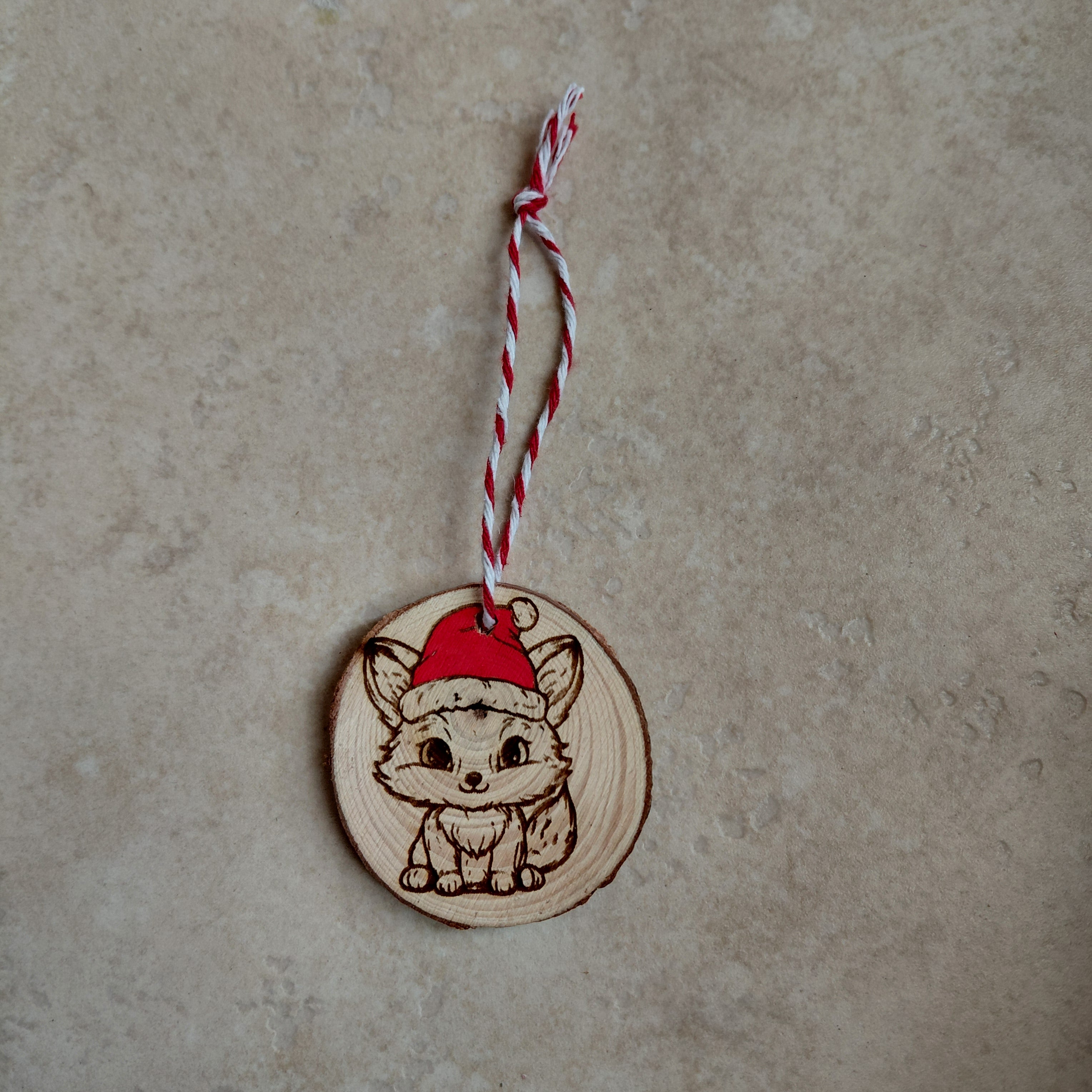 Colgante navideño Zorrito grabado con láser