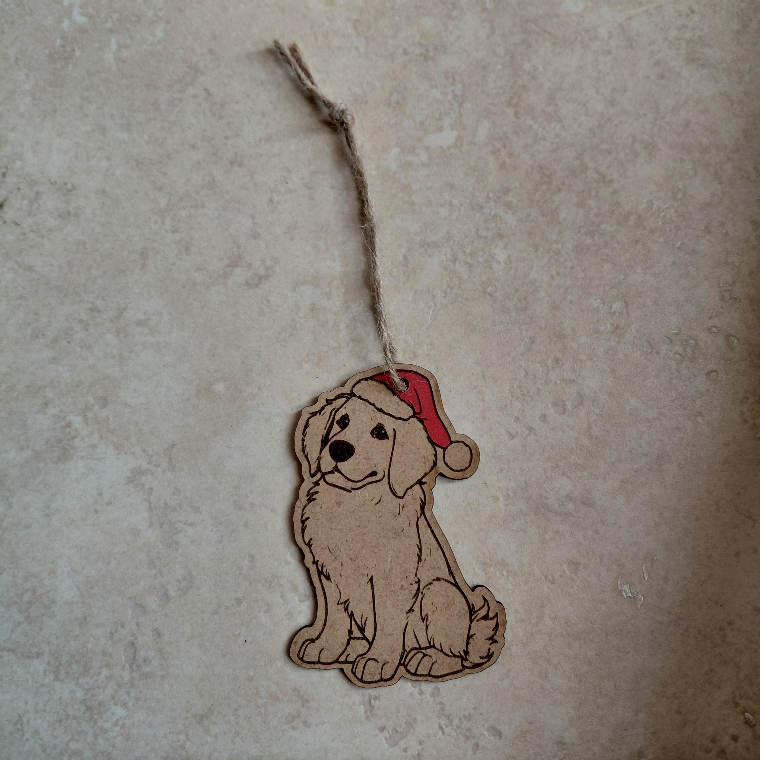 Colgante navideño de madera grabado con láser