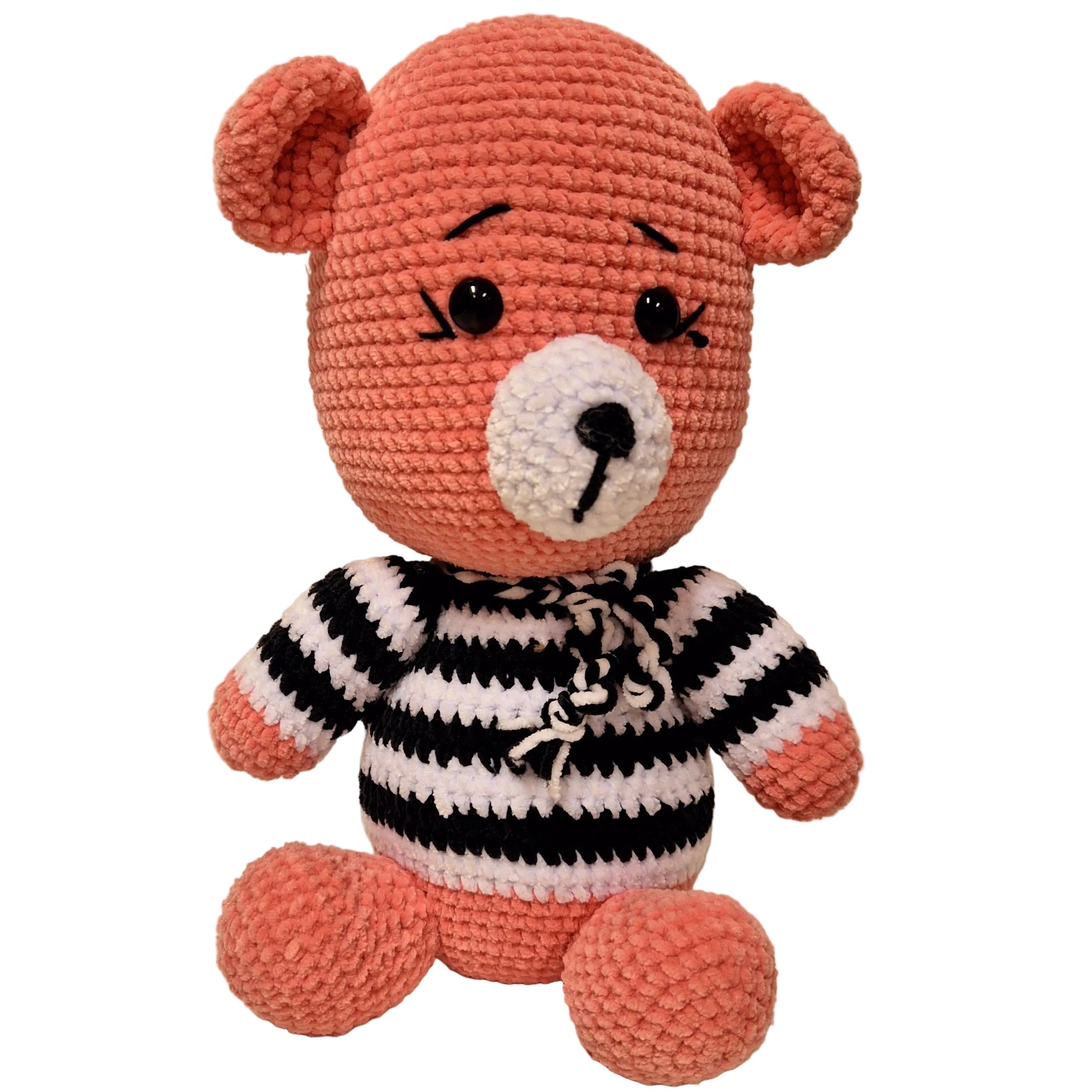 Amigurumi osito rosa con jersey, ganchillo, peluche, regalos, niños, coser, crochet, decoracion, hogar