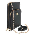 Bolso pequeño de polipiel porta movil negro con cadena elegante regalos ideas moda