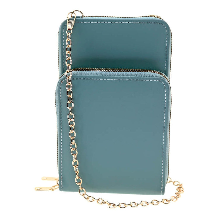 Bolso pequeño de polipiel verde agua