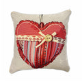 Cojín cuadrado corazon rojo gobelin decoracion hogar