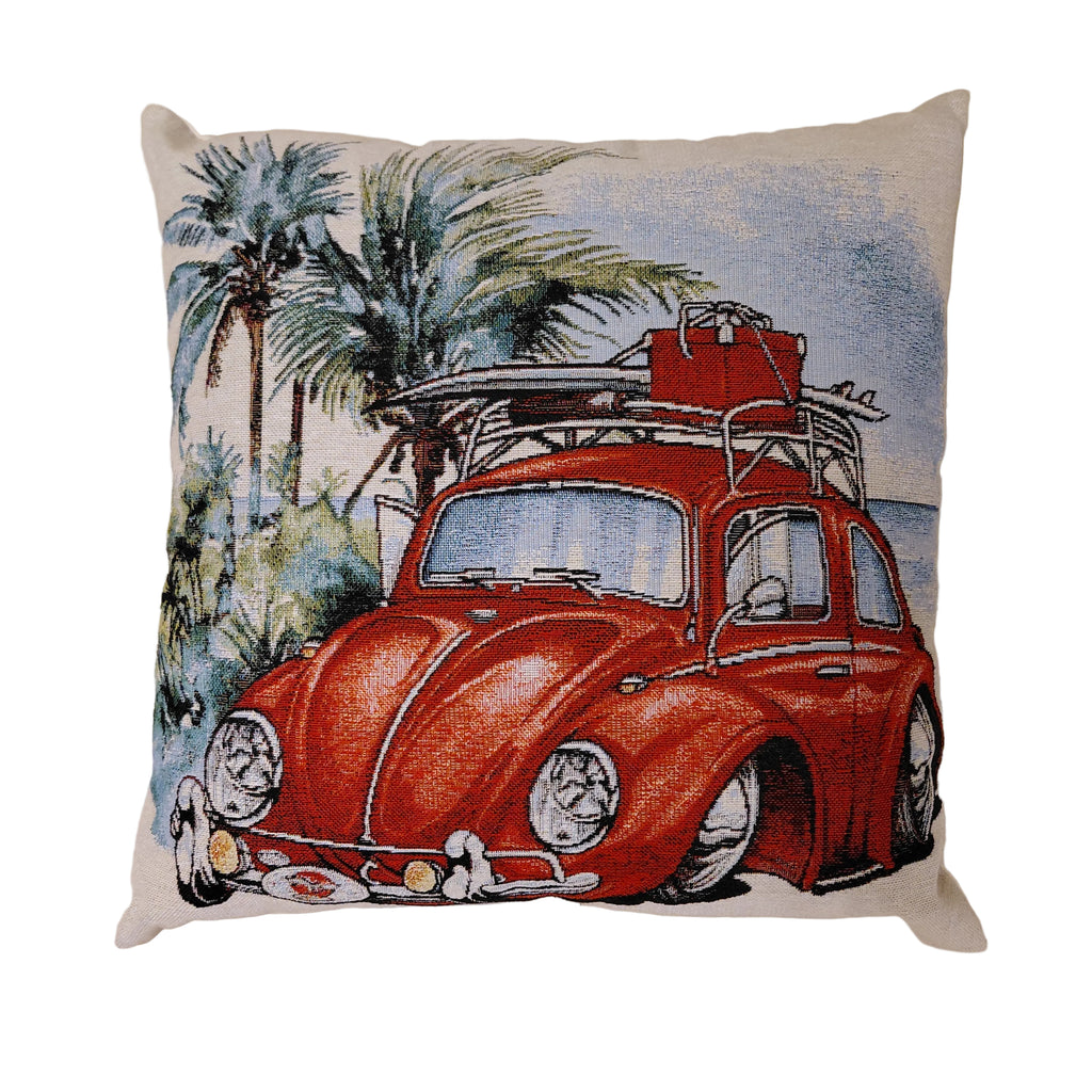 Cojin cuadrado con coche surf decoracion hogar