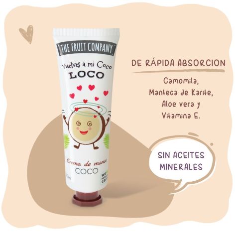 Crema de manos coco The Fruit Company