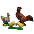 Familia de gallo gallina y pollitos navidad belen figuras animales