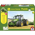 Puzzle John Deere con mini tractor incluido (100 piezas)