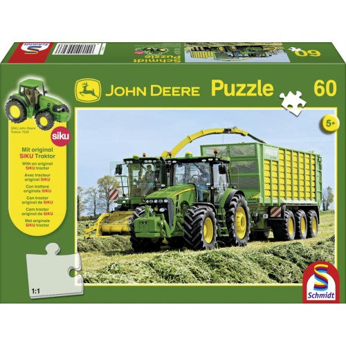 JP-puzzle John Deere con mini tractor incluido 60 piezas juguetes y juegos