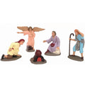 Pack de figuritas para el Belén que incluye a 3 pastores, un angelito y una hoguera con olla de comida. La mejor opción si hay niños en casa