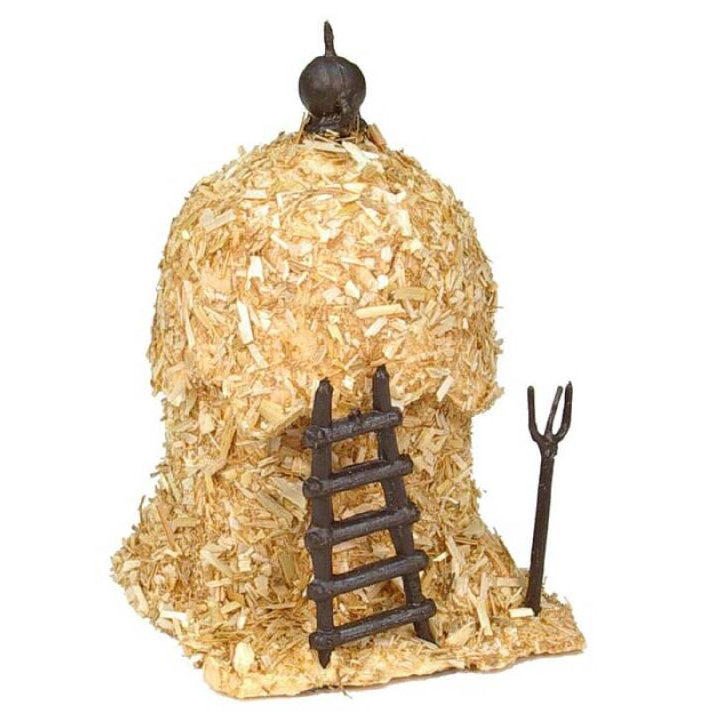 Pajar con horca y escalera (10,5 x 6,5 cm) ideal para tu belén navideño.