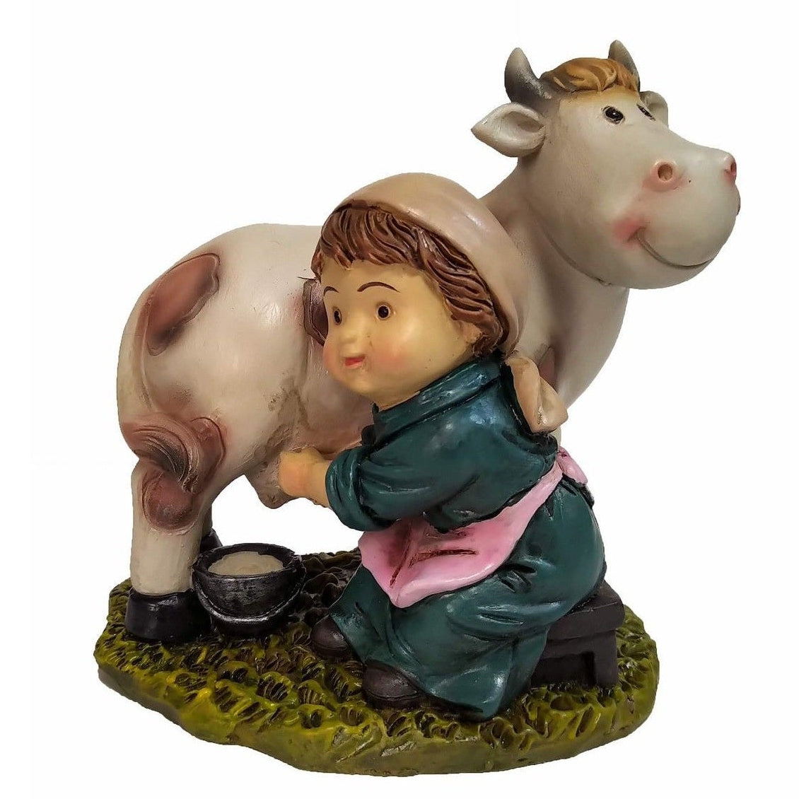 Pastora con vaca estilo moderno navidad belén