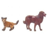 Perro y gato belen navidad