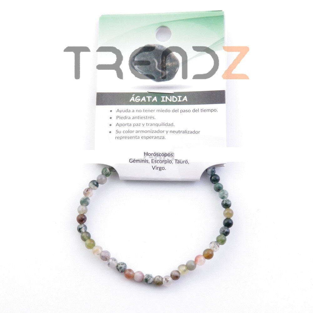Pulsera agata india minerales piedras bisuteria 