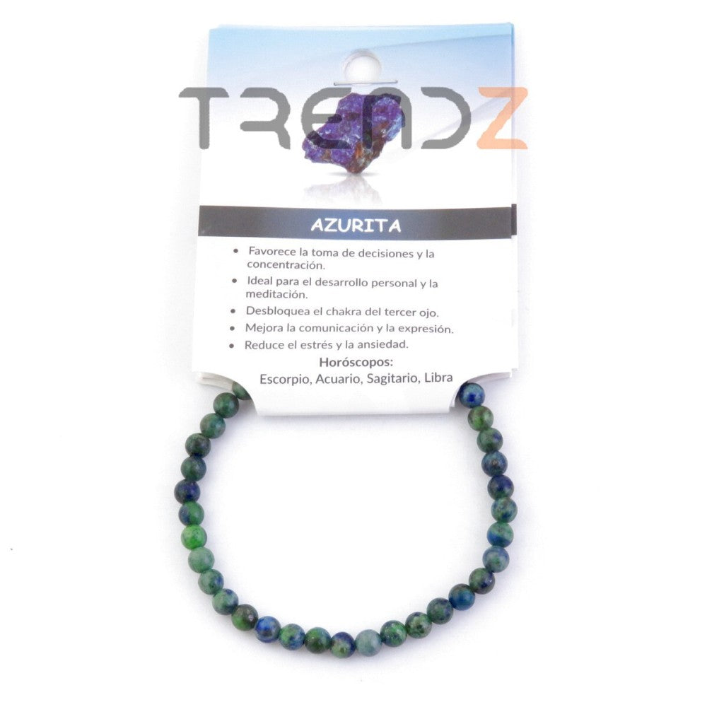 Pulsera elástica azurita minerales piedras energia