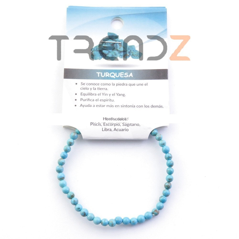 Pulsera elástica turquesa piedras, minerales, energia, bisuteria