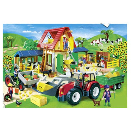 Puzzle Playmobil 60 piezas Un día en la granja con figuras de granjero y perrito incluidas