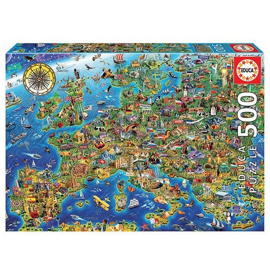 Puzzle Educa, 500 piezas mapa de europa juegos y juguetes niños