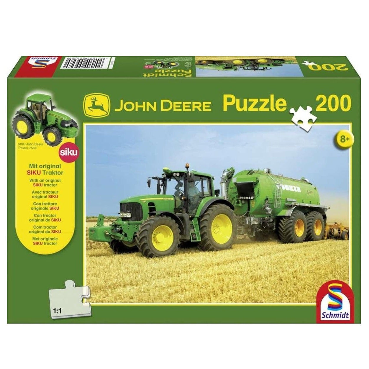 Puzzle John Deere 200 piezas juegos juguetes niños tractor siku