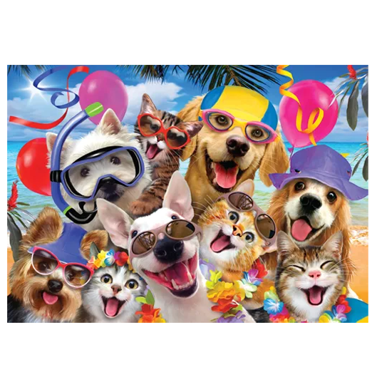 Puzzle Selfie en la playa, doble cara (500 piezas)