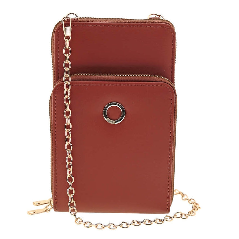 Bolso pequeño de polipiel color camel