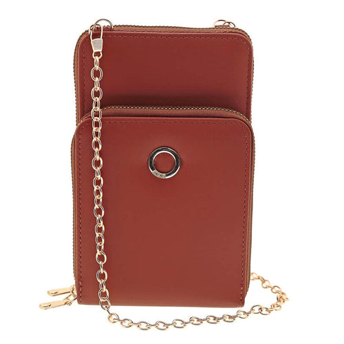 Bolso pequeño de polipiel color camel