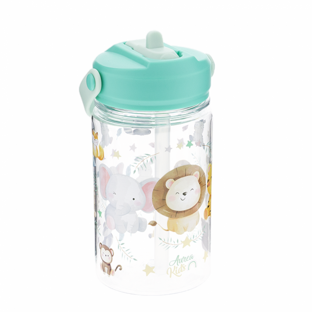 Botella infantil con pajita 350 ml tritán aura kids