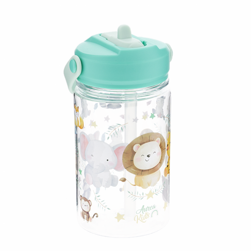 Botella infantil con pajita 350 ml tritán aura kids