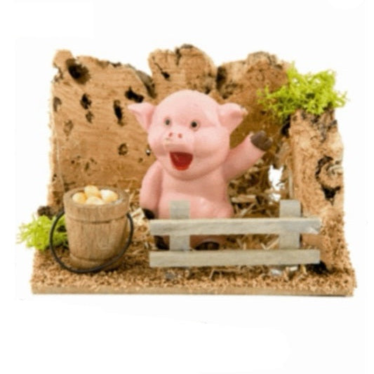 cerdo con plataforma estilo moderno belen navidad