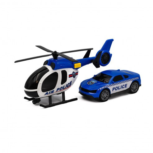 Heroes de la ciudad, Helicóptero + Coche de policía (Luz y sonido)