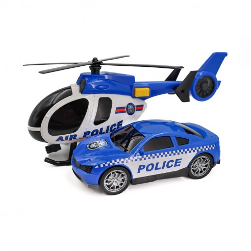 Heroes de la ciudad, Helicóptero + Coche de policía (Luz y sonido)