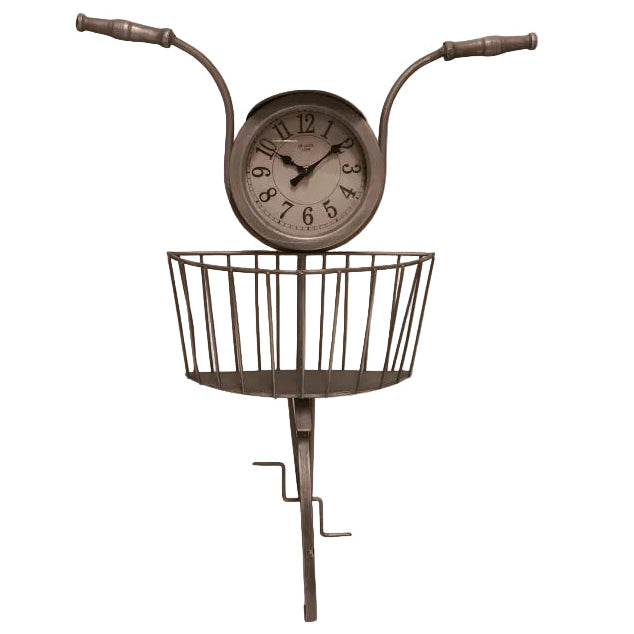 Reloj de pared bicicleta plateada decoracion