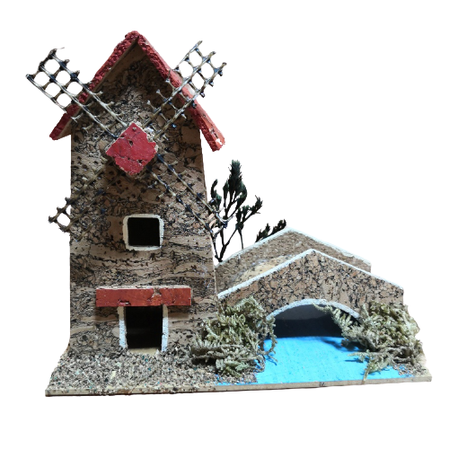 Molino de corcho con puente