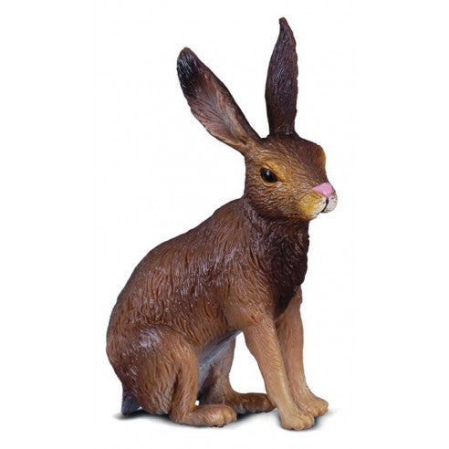 Figura liebre marrón ideal para niños o para coleccionar, figuras de animales para el Belén, figuritas de animalitos para el Pesebre de Navidad