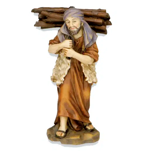 pastor con leña navidad belen