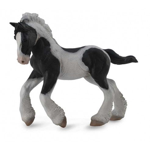 Figura potro gysy blanco y negro ideal para niños o para coleccionar, figuras de animales para el Belén, Figuritas de animalitos para el Pesebre de Navidad
