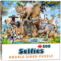 Puzzle Selfie en la jungla, doble cara (500 piezas)