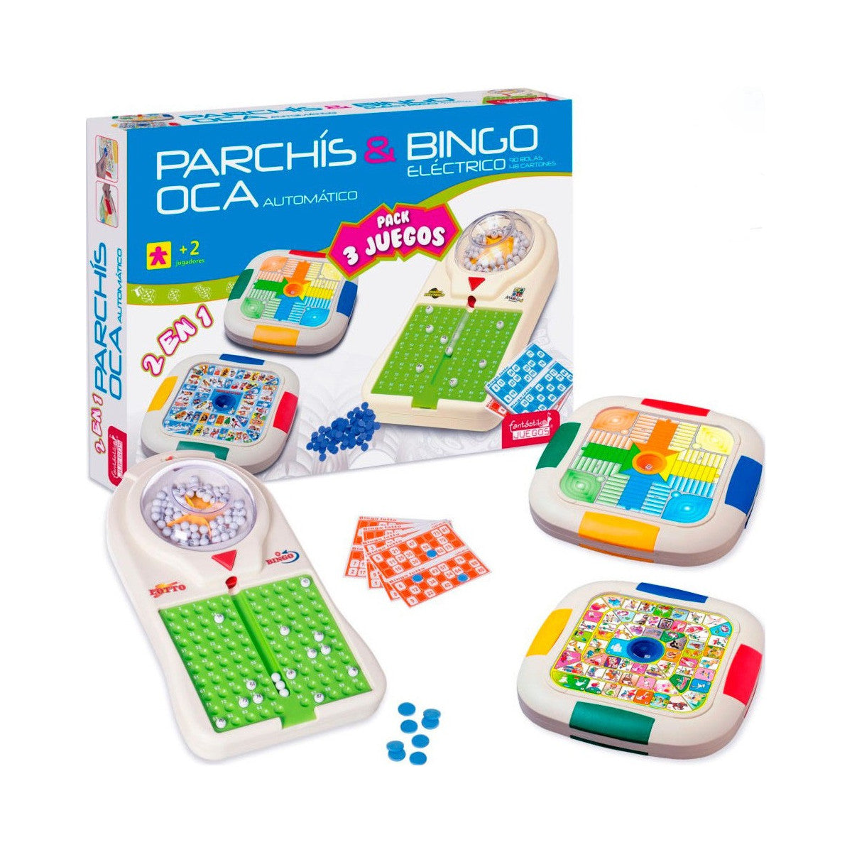 Parchís + Oca + Bingo eléctrico