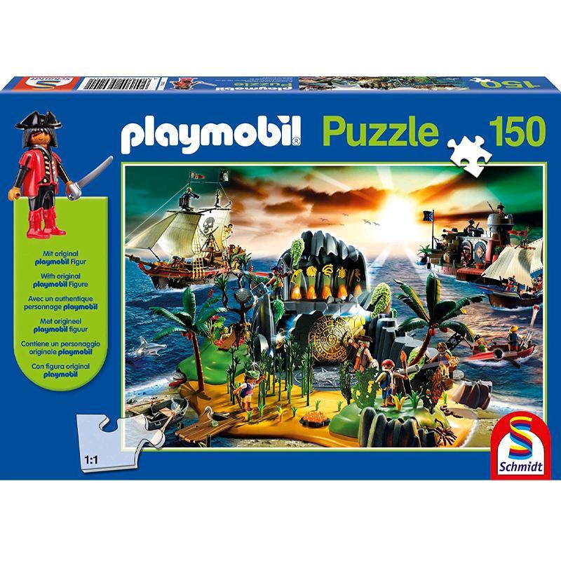 schmidt puzzle playmobil la isla del tesoro piratas con figura incluida juegos y juguetes niños regalos