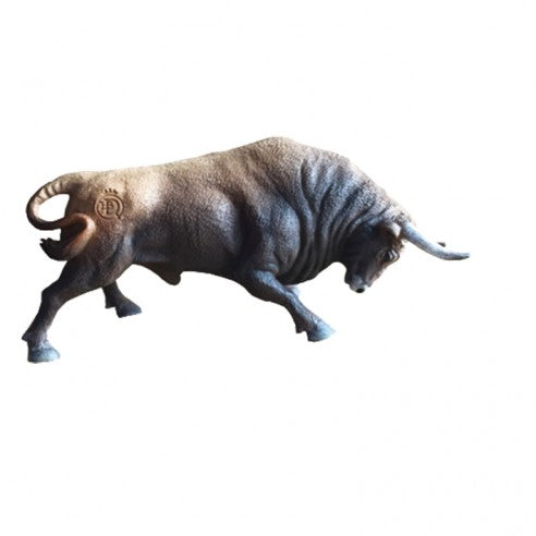 Figura de toro bravo castaño embistiendo, regalo para los amantes de los animales