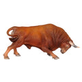 Figura de toro bravo colorado embistiendo, regalo amantes animales, figura toro marrón