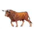 Figura de toro bravo colorado trotando, figuras de animales a escala